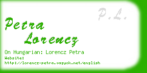 petra lorencz business card